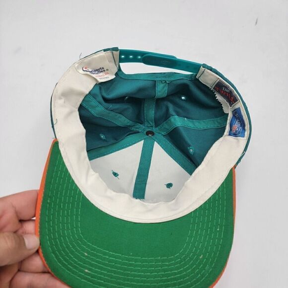 Vintage Sports Specialties The Twill Miami Dolphins SCRIPT Snapback Hat Teal OJ - Picture 10 of 11